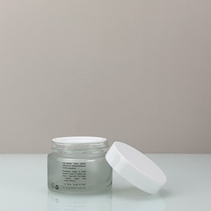 Eco Friendly Frosted Empty 5g 10g 15g 20g 30g 50g 100g Round Custom Labels Cosmetic Cream Glass Jars With Bamboo Plastic Cap - Product Image 5