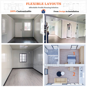 Maison de conteneur en panneaux sandwich en acier extensible de luxe de 40 pieds, 3 chambres, 2 salles de bain, villa préfabriquée mobile, design moderne, hôtel en plein air - Product Image 3