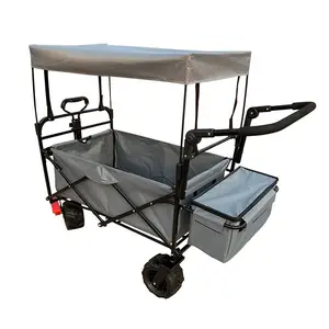 Zusammen klappbarer Klapp wagen Kinderwagen für Kinder Utility Garden Cart Zusammen klappbar mit verstellbarer Lenker Beach Lawn Sports