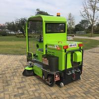 Nouveautés : Balayeuse de rue électrique autoportée, machine de nettoyage routier industrielle à batterie 48V 73Ah