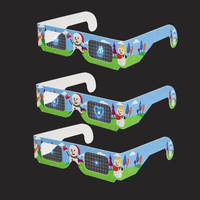 Arbre de Noël 3D Lunettes hologrammes Verres en papier à effet optique emballés en vrac épais Accessoire pour le festival du Nouvel An à usage domestique