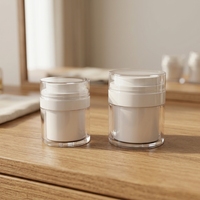 Pot à pompe sous vide en plastique, double paroi, isolant efficacement l'air et prévenant l'oxydation, pour le stockage de lotions et produits de soin.