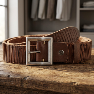 Ceinture en cuir véritable avec boucle carrée en acier inoxydable, ceinture pour homme, idéale pour un cadeau, dernier design, ceinture de luxe, respectueuse de l'environnement - Product Image 1