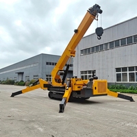 Grue araignée de 16 tonnes à flèche télescopique rotative à 360 degrés, double alimentation, pour levage en hauteur, équipée d'un panier de travail