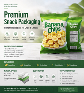 Bolsas Planas de Embalaje para Snacks, Impresión Personalizada, Laminadas, con Sellado Trasero de Papel de Aluminio, para Papas Fritas, Galletas y Otros Alimentos - Product Image 5