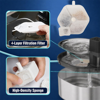 Filtres de remplacement pour fontaine à eau pour chat avec éponges, compatibles avec la fontaine à eau pour animaux de compagnie de 152 oz/4,5 L