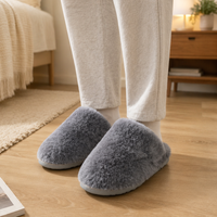 Pantoufles pour femmes personnalisées, confortables, imperméables, chaudes pour l'hiver, douces, légères, en peau de mouton