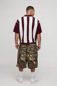 Camisetas Polo Personalizadas <span class=keywords><strong>de</strong></span> Algodón Grueso <span class=keywords><strong>de</strong></span> Primera Calidad, con Rayas Verticales, Manga Corta, Cuello en V, Color Borgoña - Product Image 4