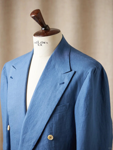 Neuer Slim Fit Maßge schneider ter Herren-Leinen-Smoking anzug Atmungsaktiver Mantel und Hose mit Knopf verschluss Anti statisches Design für Hochzeiten - Product Image 6