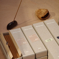 Boîte à bâtonnets d'encens personnalisée, écologique, en carton gris, emballage rigide avec découpe et gaufrage, logo personnalisé, faible MOQ