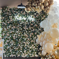 KE-WA009 Mur de fleurs artificielles en soie 5D 3D 8*8ft pour mariage, décoration murale enroulable, toile de fond florale en gros