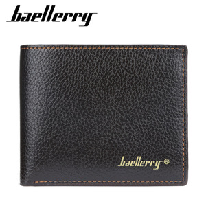 กระเป๋าสตางค์ผู้ชายแบบสั้นแบรนด์ Baellerry หนังนิ่มลายลิ้นจี่ สีดำ สีน้ำตาล ดีไซน์เรียบง่าย ใช้ได้ทุกวัน - Product Image 4