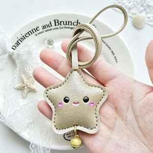 YY Yellow PU Leather Star <b>Bag</b> <b>Charm</b> Keychain Multipurpose Luggage Tag <b>Bag</b> <b>Charm</b> Stylish <b>Bag</b> <b>Charm</b> for Women for Gifts - Product Image 3