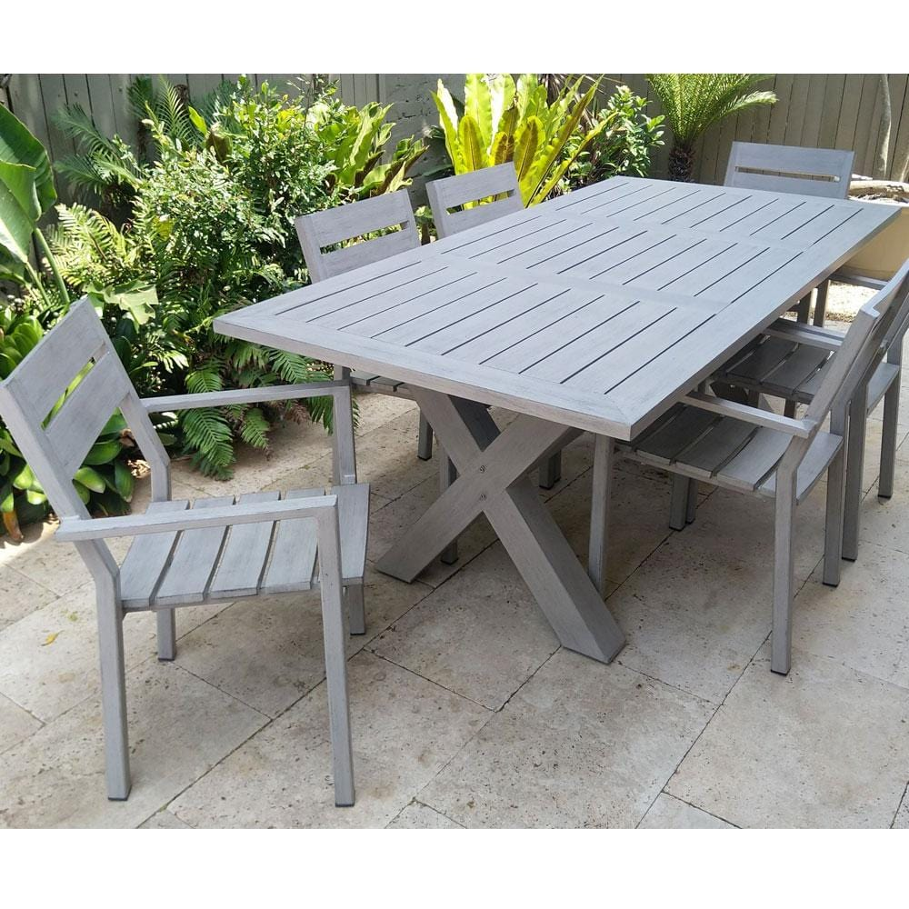 Custom Factory Garden Set High End Rectangle Dining Table All Weather Outdoor Solid Teak wood Chair