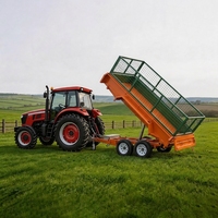 Remorque utilitaire à 2 essieux en acier robuste avec côtés grillagés, remorque de transport agricole verte, remorque pour bétail