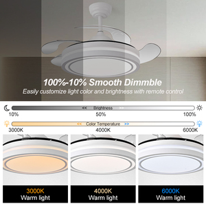Ventilador de Techo Plegable Moderno 2026 con Control Remoto, 42 Pulgadas, 110v 220v, con Lámpara de Luces LED de Diseño - Product Image 4