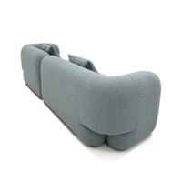 Canapé droit moderne en tissu bouclé, avec accoudoirs épais et arrondis, idéal pour salon, villa, hôtel – Vente en gros OEM/ODM