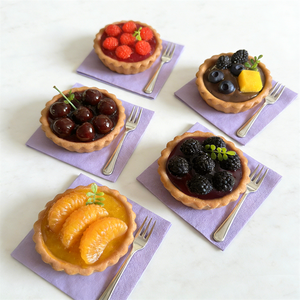 Flavorful Plastic Butter Shortcake Flat Fruit Tarts Simulation Food Model Orange Cherry Raspberry Blueberry Chocolate - Product Image 5