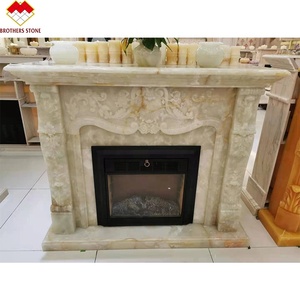 <span class=keywords><strong>Chimenea</strong></span> de Mármol con Base y Marco Tallados en Ónix, Instalación de <span class=keywords><strong>Chimenea</strong></span> de Mármol, Tamaño Personalizado - Product Image 3