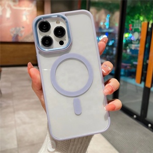 เคสโทรศัพท์แบบแม่เหล็กในตัวสำหรับ iPhone 14 Pro Max กรอบเลนส์โลหะ ปุ่มกด TPU ฝาหลัง PC สำหรับ iPhone 13 12 14 - Product Image 6