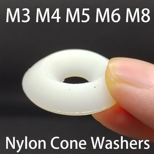 <span class=keywords><strong>Rondelle</strong></span> <span class=keywords><strong>conique</strong></span> en nylon pleine, standard DIN M3-M8, à embase fraisée, concave-convexe, isolante - Product Image 3