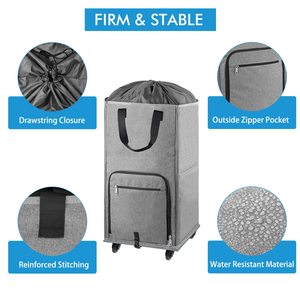 Rolling <b>Laundry</b> <b>Basket</b> <b>With</b> <b>Wheels</b> Freestanding Rolling <b>Laundry</b> Hamper Collapsible Large <b>Laundry</b> Hamper <b>With</b> Removable Base - Product Image 4