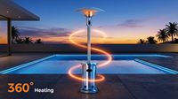 Chauffe-terrasse au gaz sur pied de luxe pour jardin et événements en plein air