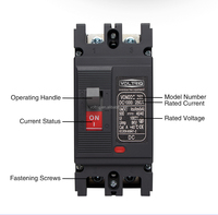 DC MCCB boîtier disjoncteur interrupteur à air Protection contre les surcharges 100A 125A 250A 500V 750V 1000V 2P boîtier moulé à usage électrique