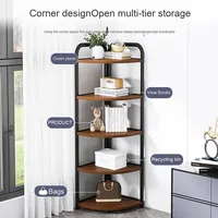 Étagère de rangement d'angle multi-niveaux pour salon, bibliothèque sur pied avec bibliothèque triangulaire, meuble d'angle pour chambre à coucher