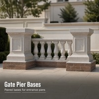 Moule de base de colonne décorative 100 cm, moule de piédestal, panneau en plastique réutilisable pour le moulage du béton, pour piliers de portail et jardin