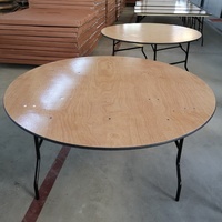 Table pliante ronde en contreplaqué pour banquet, mariage, fête en plein air, pique-nique, camping