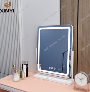 <span class=keywords><strong>Miroir</strong></span> de maquillage intelligent LED Fill Light Beauty <span class=keywords><strong>Miroir</strong></span> d'habillage simple face en forme de cheveux de <span class=keywords><strong>grande</strong></span> <span class=keywords><strong>taille</strong></span> Design moderne Métal Verre Durable - Product Image 4