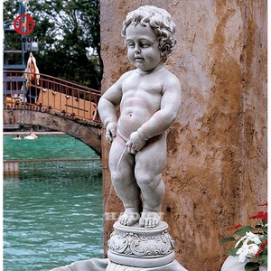 Ngoài trời trong nhà thiết kế hiện đại đá tự nhiên đá cẩm thạch cậu bé bức tượng đi tiểu đài phun nước - Product Image 3