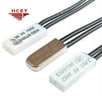 Interrupteur thermique bimétallique HCET STOCK TB05 KSD9700 250V 5A 35-160 IP53 16*6.7*3.2mm à action rapide