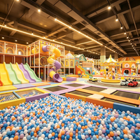 Équipement de terrain de jeux intérieur pour trampoline commercial, composants en plastique, taille personnalisable, certifié ISO9001 pour usage commercial