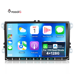 Podofo 4+128G 9" Autoradio Android avec Carplay sans fil, Android Auto, <span class=keywords><strong>GPS</strong></span>, WIFI pour <span class=keywords><strong>Volkswagen</strong></span>/VW/Passat/Golf/MK5/Jetta T5/Polo OEM - Product Image 1