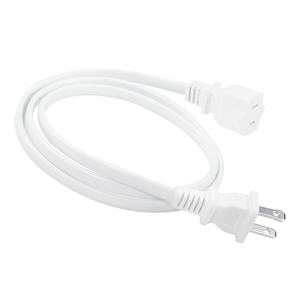 สายไฟต่อสีขาว5ฟุตสายไฟต่อปลั๊กเดี่ยว18เกจสายไฟง่ามสองช่องตัวผู้ตัวเมีย - Product Image 2