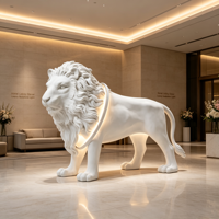 Lampe sur pied en résine minimaliste moderne en forme de lion, lampe d'art LED créative pour villa, hall d'entrée, salle d'exposition, décoration commerciale