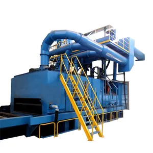 Steel pipe roller conveyor spinner hanger shot blasting machine price