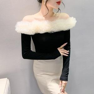 Conception originale printemps nouveau sans bretelles Sexy <span class=keywords><strong>Chic</strong></span> fleurs mode à la mode petite chemise moelleux grande dentelle T - Product Image 2