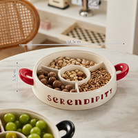 Boîte de rangement multifonctionnelle en céramique pour salon, plateau à fruits, bonbons, noix, graines de melon