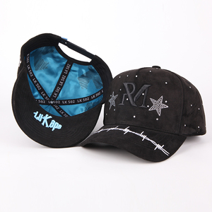 Casquette de baseball sportive 5 panneaux en strass, design personnalisé, brodée, doublée satin, en daim, style Dad Hat, avec logo personnalisé, vente en gros - Product Image 1