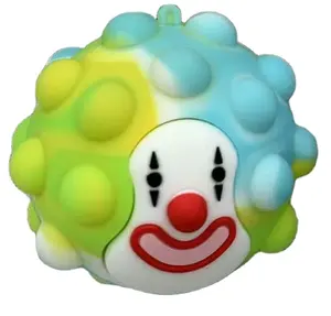 Joker Pop Bubble Fidget Sensory Squeeze Balls Silicone Colorful Stress Relief Hand Toy With lights Fidget pop ball