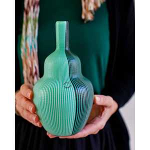 Vase rayé vert fait main Venini Art déco Cube Cylindre pour la décoration de la maison Mariage Fête Décoration pour fleurs Autres objets décoratifs Hôtels - Product Image 4