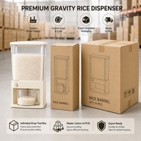 Distributeur de riz à gravité compact pour espaces restreints, 6 kg, 11 kg, conteneur de stockage hermétique pour céréales, grains et farine avec tasse doseuse pour la cuisine