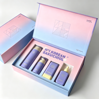 Boîte personnalisée de luxe avec fermeture magnétique, insert en papier imprimé avec logo, couleur unie rose, avec aimant pour l'emballage