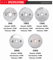 Disques de musculation portables en acier compact argenté pour la maison, en acier massif pur, usage commercial, antidérapants, durables, 50 mm