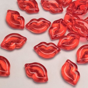 Cabochon a Forma di Labbra Rosse Trasparenti da 25mm, Decorazioni Adorabili per San Valentino, Accessori Fai-da-Te per Slime - Product Image 3