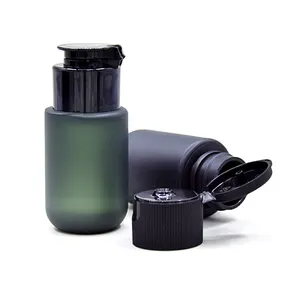 Kunden spezifischer Druck Hot Sale Mini Kunststoff Runde PET-Flasche mit Flip-Top-Kappe Premium Toner Serum Verpackungs flaschen Grün