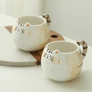 Novelty Ceramic Cat Shaped Mug Cute Cat Coffee Mug with Ears - Product Image 1